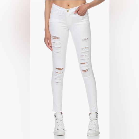 Frame Denim Denim - FRAME Le Skinny de Jeanne Skinny Leg Jeans white distressed Size 29 NWOT